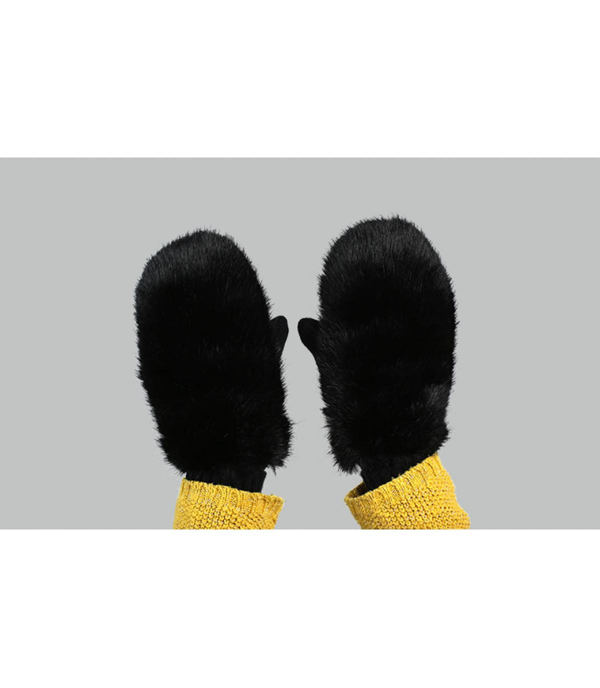 moufles fourrure noire Barts Dorothy Mitts black